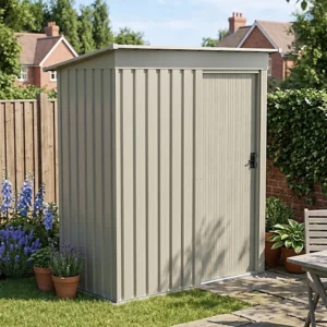 Living and Home 5x3 Metal Pent Shed - Grey Aluminium