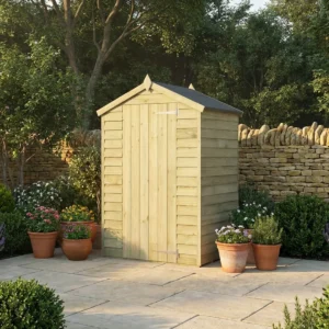 Mercia 3' x 4' Overlap Green Dipped Treatment Apex Shed  - Windowless