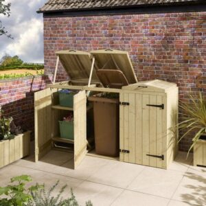 Rowlinson Traditional Timber Signature Heritage T&G Double Bin Store With Box Store