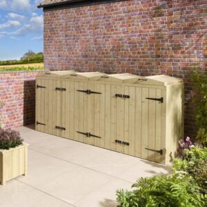 Rowlinson Traditional Timber Signature Heritage T&G Quadruple Bin Store