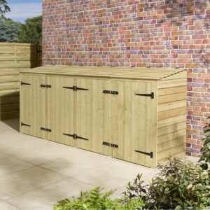 Rowlinson Traditional Timber Overlap Quadruple Bin Store