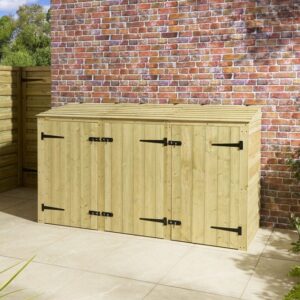 Rowlinson Traditional Timber Overlap Triple Bin Store