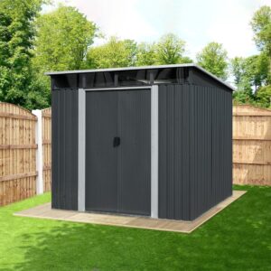 Ximax 8'x 9' Pent Metal Garden Shed with Skylight - Anthracite