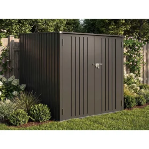 Pro-Tect 5'x7' Metal Pent Shed with 2 Bicycle Rails - Anthracite