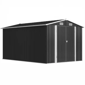 Outsunny 8'x12' Metal Outdoor Storage Shed - Dark Grey